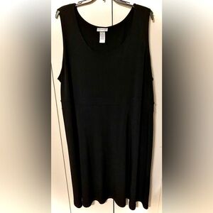 Women's Plus Size Black Sleeveless Knee Length Dress